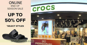 Featured image for Crocs S’pore offering up to 50% off selected footwear styles online sale till 21 Dec 2022