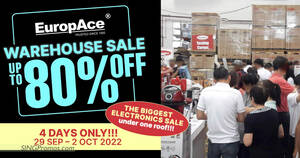 Featured image for EuropAce Warehouse Sale Has Up To 80% OFF Fridges, Air-Cons, Fans and more from 29 Sep – 2 Oct 2022