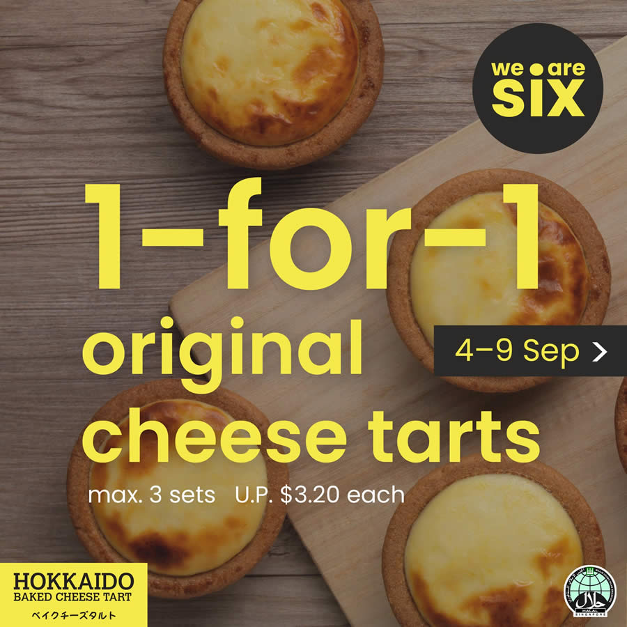 Lobang: Hokkaido Baked Cheese Tart S’pore offering 1-for-1 Original Cheese Tarts at selected outlets till 9 Sep 2022 - 38