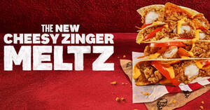 Featured image for KFC S’pore brings back Cheesy Zinger Meltz along with new Cajun Wedges from 25 Oct 2023