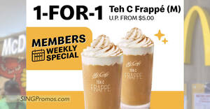 Featured image for (EXPIRED) McDonald’s 1-for-1 Teh C Frappe via My McDonald’s App on Monday 12 Sep means you pay only S$2.50 each