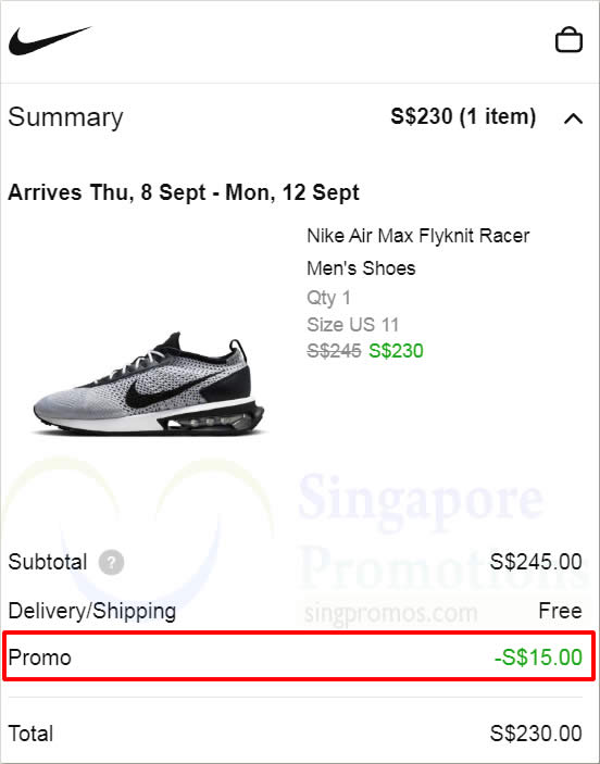 Nike S pore 9.9 sale offers 15 off promo code valid till 9 Sep 2022