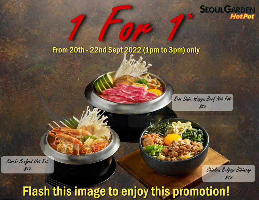 Lobang: Seoul Garden HotPot offering 1-for-1 selected items from 20 – 22 Sep 2022, 1pm – 3pm - 17