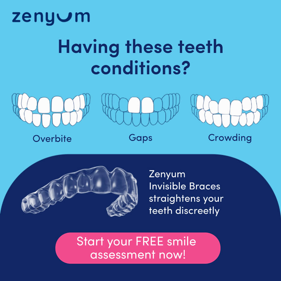 Free Online Smile Assessment! Get $180 Off Zenyum Invisible Braces from now  till 9 Oct 2022