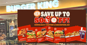 Featured image for Burger King S’pore has released over 20 new ecoupons you can use to save up to 50% off till 22 Dec 2022