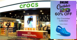 Featured image for Crocs S’pore offering up to 60% off selected footwear styles online sale till 11 Oct 2022