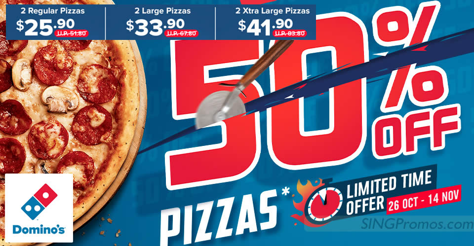 Featured image for Megaweek Returns at Domino's Pizza S'pore with Half-Priced Pizzas for a Limited Time till 14 Nov 2022