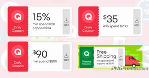 Featured image for Qoo10 S’pore offers 15%, $35 & $90 cart coupons on 22 Oct 2022