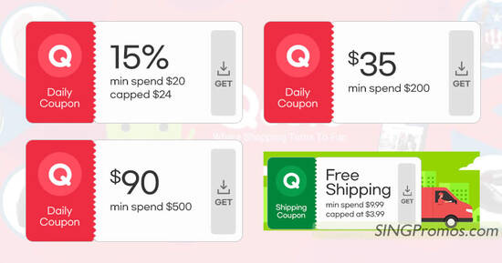 Lobang: Qoo10 S’pore offers 15%, $35 & $90 cart coupons on 22 Oct 2022 - 2