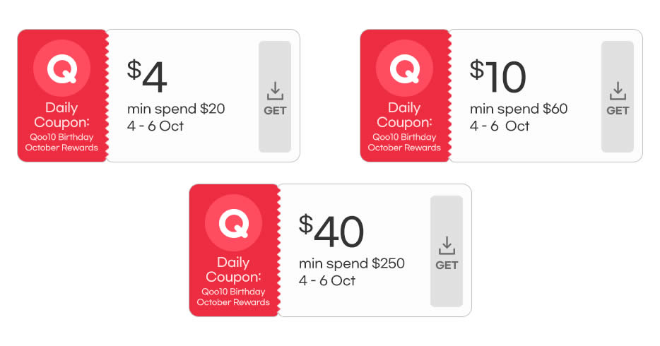 Featured image for Qoo10 S'pore offering free $4, $10, $40 cart coupons till 6 Oct 2022