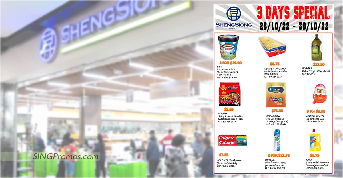 Featured image for Sheng Siong 3-Days Specials has Kinder Joy, Ben & Jerry's, Myojo and more till 30 Oct 2022