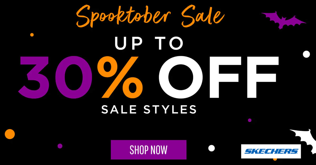 Featured image for Skechers S'pore offering up to 30% off sale styles at online store till 31 Oct 2022