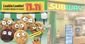 Featured image for Subway S’pore offering 6 cookies for $6.60 at all outlets from 1 – 11 Nov 2022