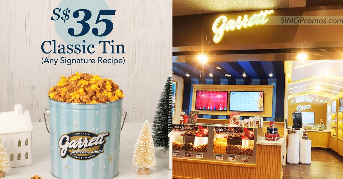 Featured image for Garrett Popcorn Shops selling Classic Tin (Any Signature Recipe) at S$35 from 14 Nov 2022