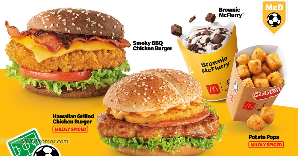 Featured image for McDonald's S'pore launches new Hawaiian Grilled Chicken Burger, Smoky BBQ Chicken Burger & more from 24 Nov 2022