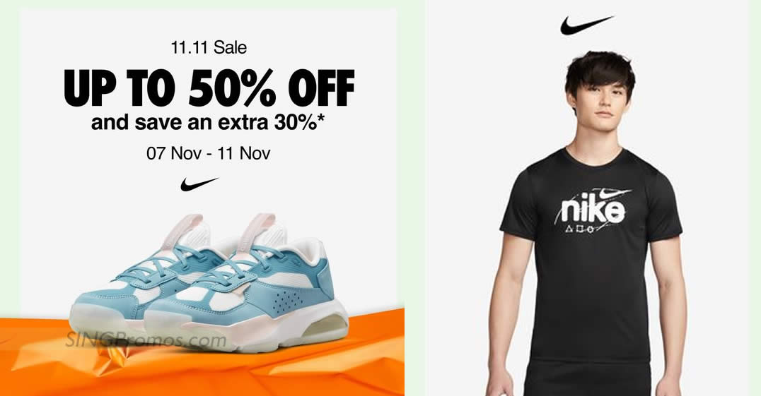 Featured image for Nike S'pore offers up to 50% off sale items and 30% off promo code in 11.11 sale till 11 Nov 2022