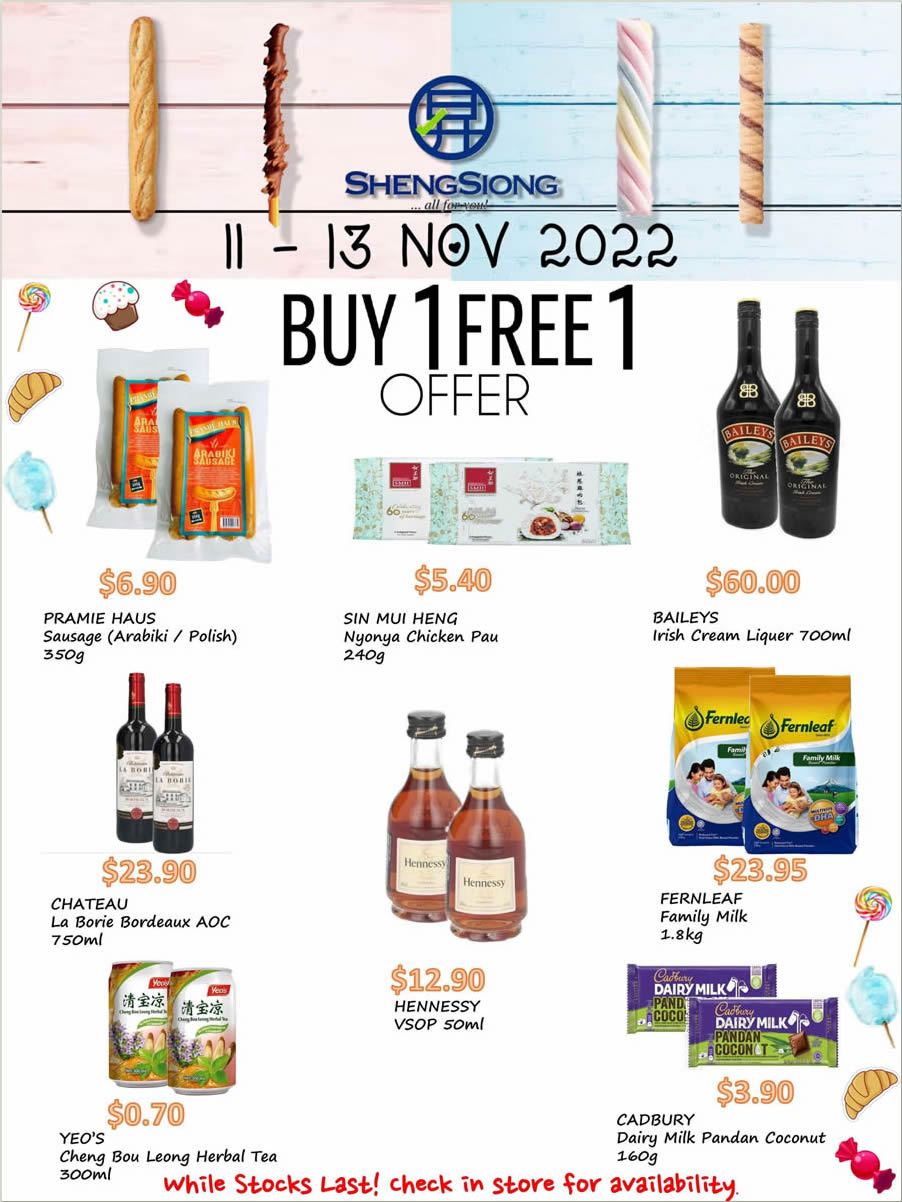 Lobang: Sheng Siong 3-Days Specials has many 1-for-1, $1.11 and $11.11 deals valid till 13 Nov 2022 - 118