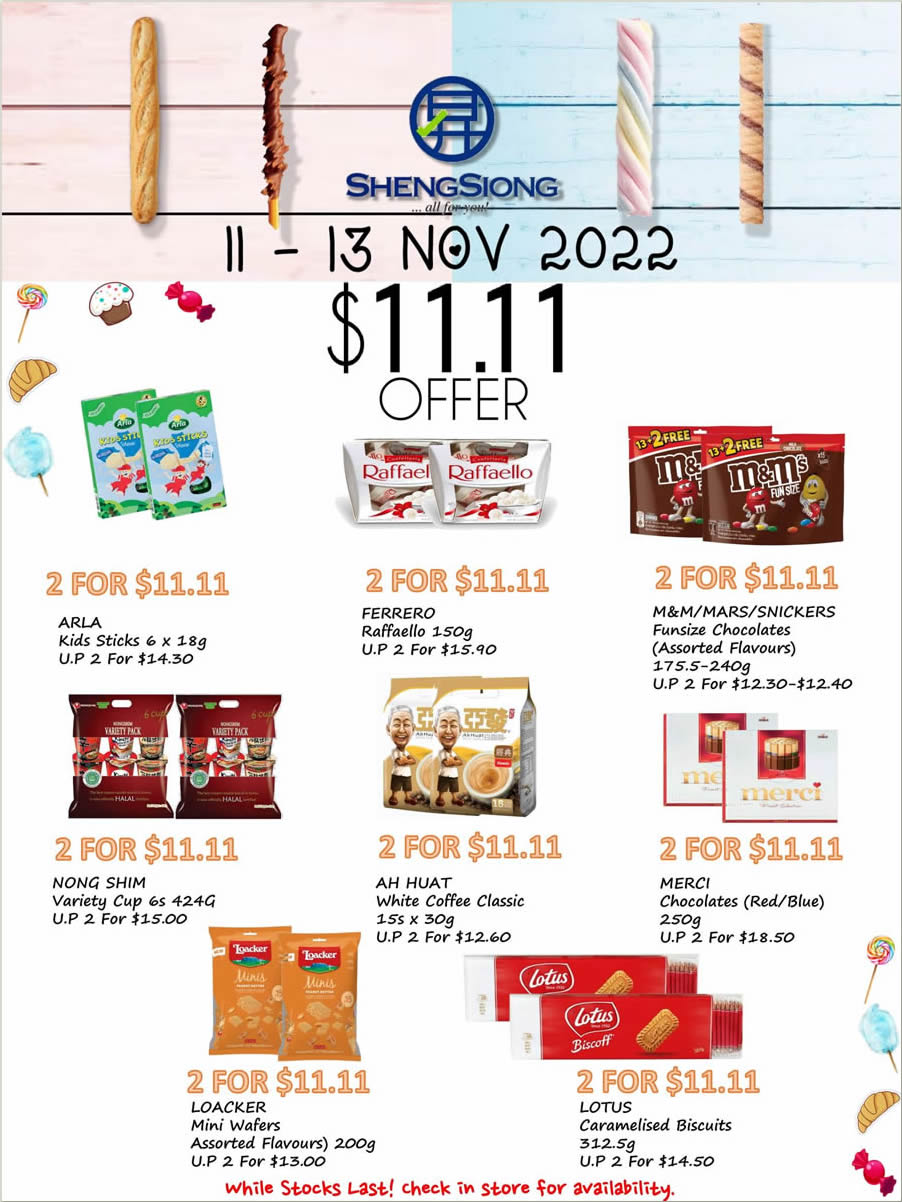 Lobang: Sheng Siong 3-Days Specials has many 1-for-1, $1.11 and $11.11 deals valid till 13 Nov 2022 - 119