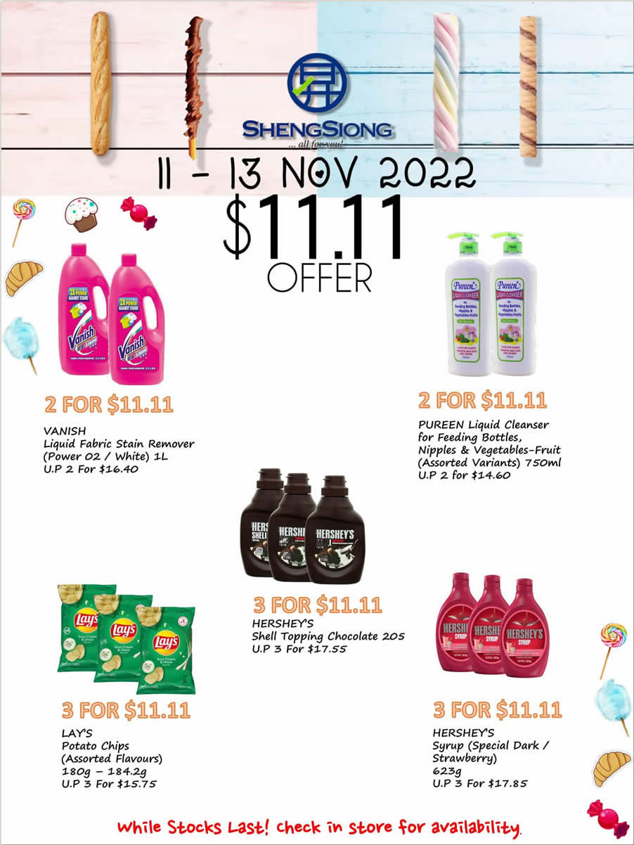 Lobang: Sheng Siong 3-Days Specials has many 1-for-1, $1.11 and $11.11 deals valid till 13 Nov 2022 - 120