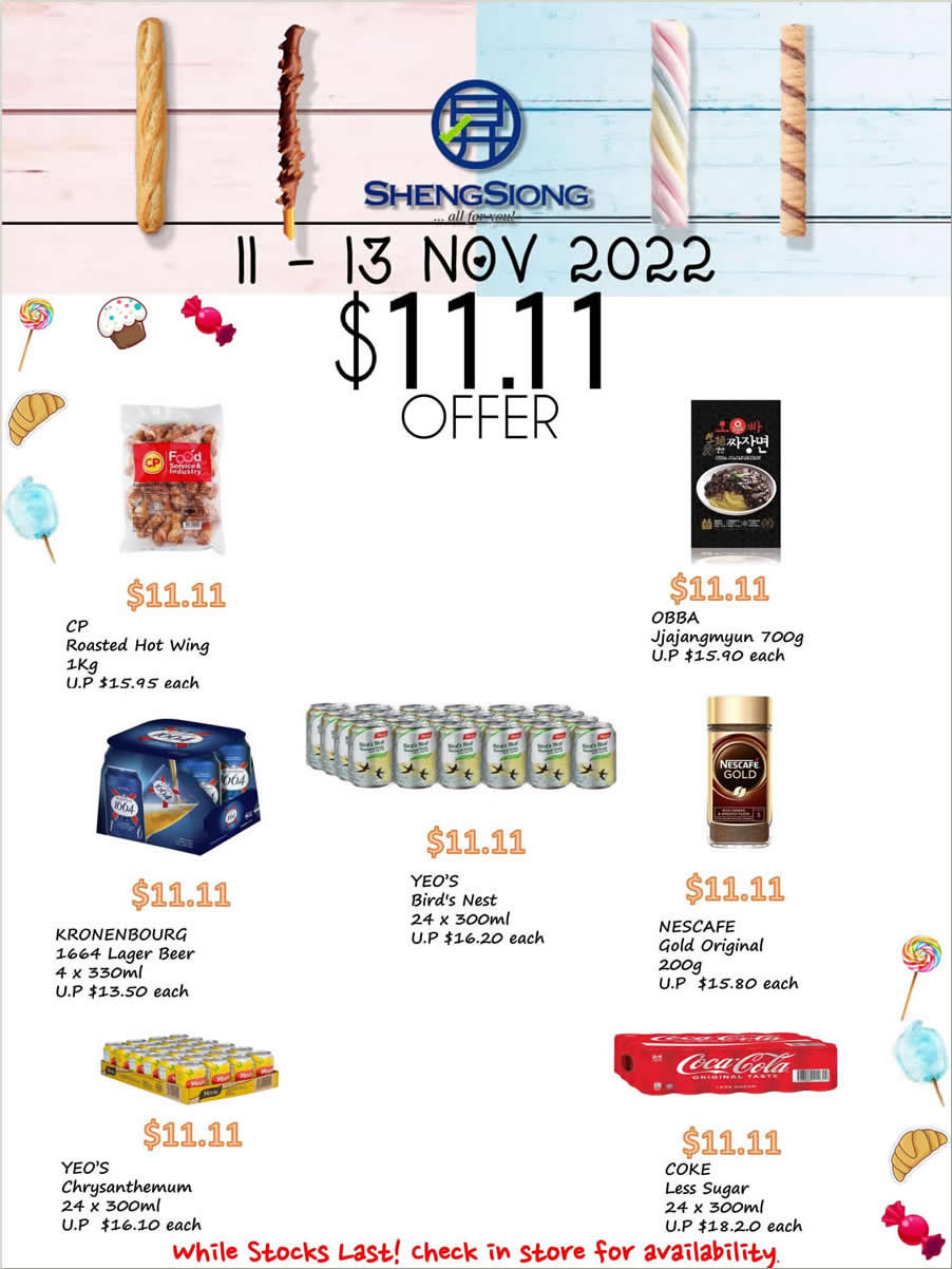 Lobang: Sheng Siong 3-Days Specials has many 1-for-1, $1.11 and $11.11 deals valid till 13 Nov 2022 - 121