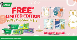 Featured image for FREE Miffy cup with every purchase of Darlie Double Action Toothpaste bundle pack this December 2022