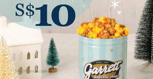 Featured image for Garrett Popcorn S’pore offering $10 Petite Tin when you spend $15 from 1 Dec 2022