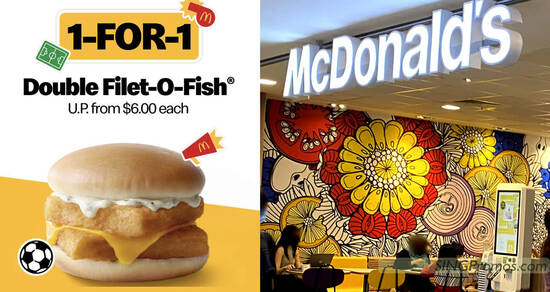 McDonald’s S’pore has 1-for-1 Double Filet-O-Fish Burger deal on Thursday, 8 Dec 2022, pay only S$3 each