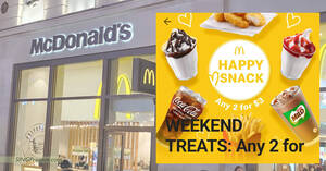 Featured image for McDonald’s S’pore App has a Any-2-for-$3 deal on weekends from 24 Dec, pay $3 for 8pcs McNuggets