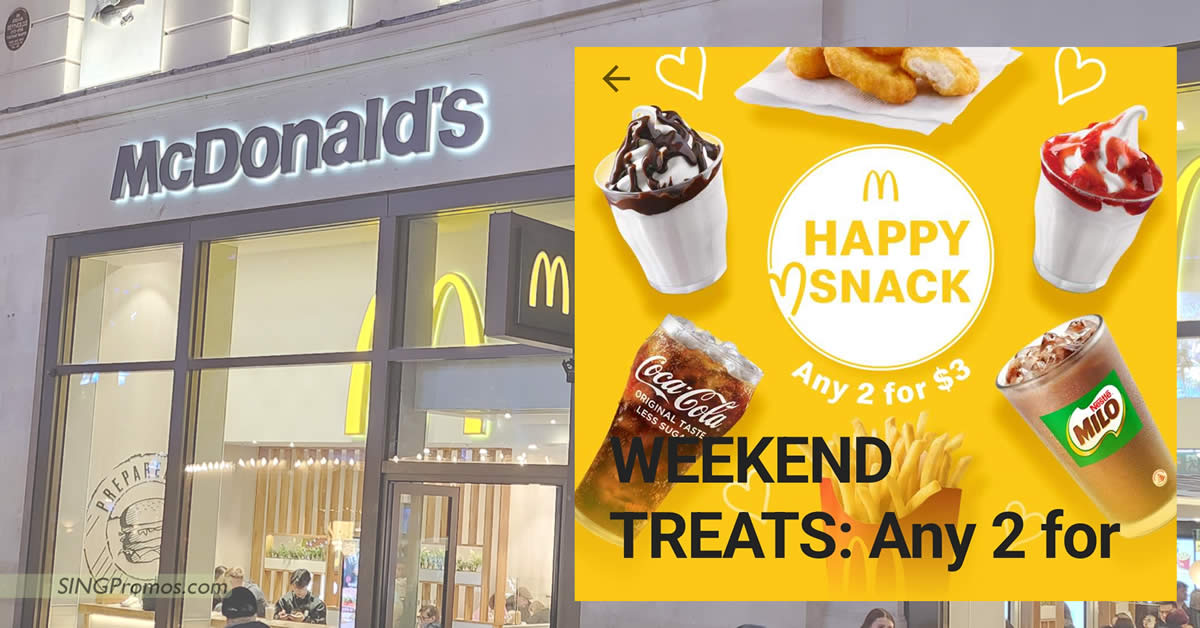 Featured image for McDonald's S'pore App has a Any-2-for-$3 deal on weekends from 24 Dec, pay $3 for 8pcs McNuggets