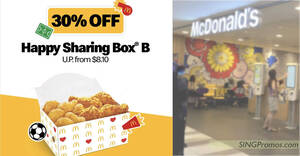Featured image for (EXPIRED) McDonald’s S’pore selling Happy Sharing Box B at S$5.67 with this App deal till 4 Dec 2022