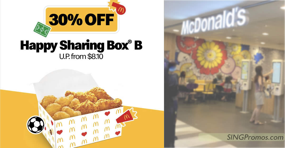 Featured image for McDonald's S'pore selling Happy Sharing Box B at S$5.67 with this App deal till 4 Dec 2022