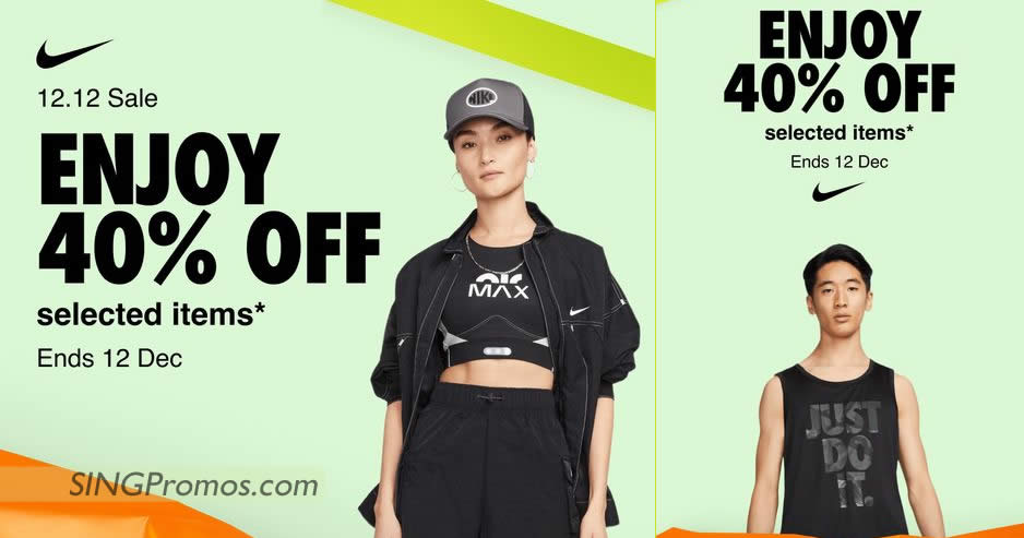 Featured image for Nike S'pore offering 40% off selected apparel and accessories with this promo code valid till 12 Dec 2022