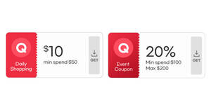 Featured image for Qoo10 S’pore offers $10, 20% cart coupons from 12 Dec 2022