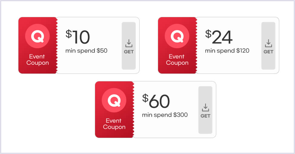 Featured image for Qoo10 S'pore offers $10, $24, $60 cart coupons from 4 Dec 2022