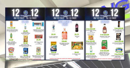 Sheng Siong 12.12 Specials has many 1-for-1, $1.20 and $12 deals valid till 15 Dec 2022