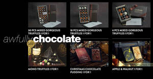 Featured image for Awfully Chocolate is offering 1-for-1 Dark Chocolate Truffles, Gorgeous Truffles & more till 31 Jan 2023