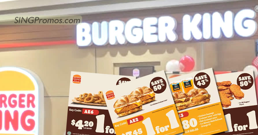 Featured image for Burger King S'pore lets you save up to 50% with the latest ecoupon deals valid till 20 Jan 2023