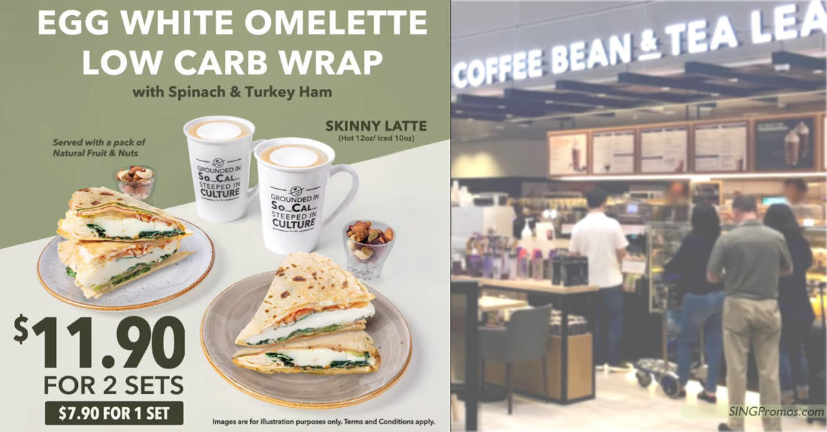 Featured image for Coffee Bean S'pore's new Weekdays Breakfast Set costs S$5.95 per set when you buy two sets (From 3 Jan 2023)