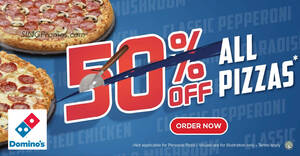 Featured image for Domino’s Pizza S’pore brings back 50% off pizzas promotion as a permanent offer from 31 January 2023