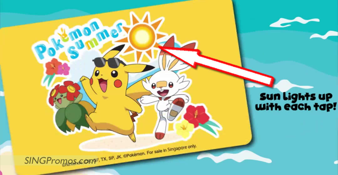 Featured image for EZ-link releases new Pokémon LED SimplyGo EZ-Link card from 17 Jan 23, sun lights up with each tap