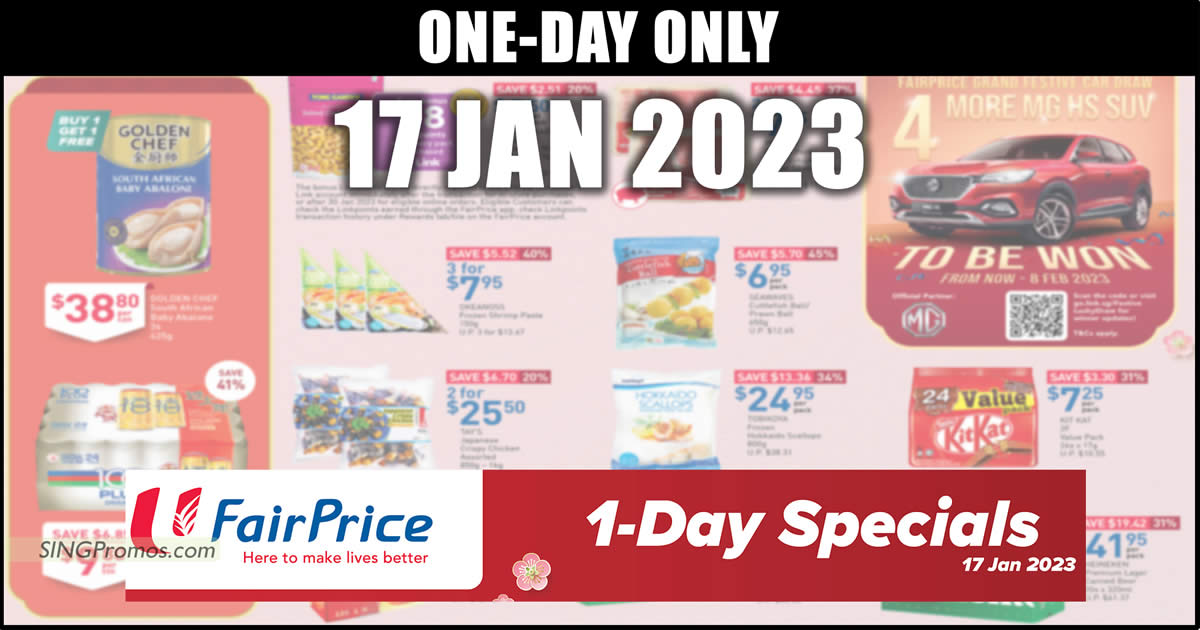Featured image for Fairprice 1-Day specials on 17 Jan has Kit Kat, 100Plus, Brand's Essence of Chicken, Golden Chef and more