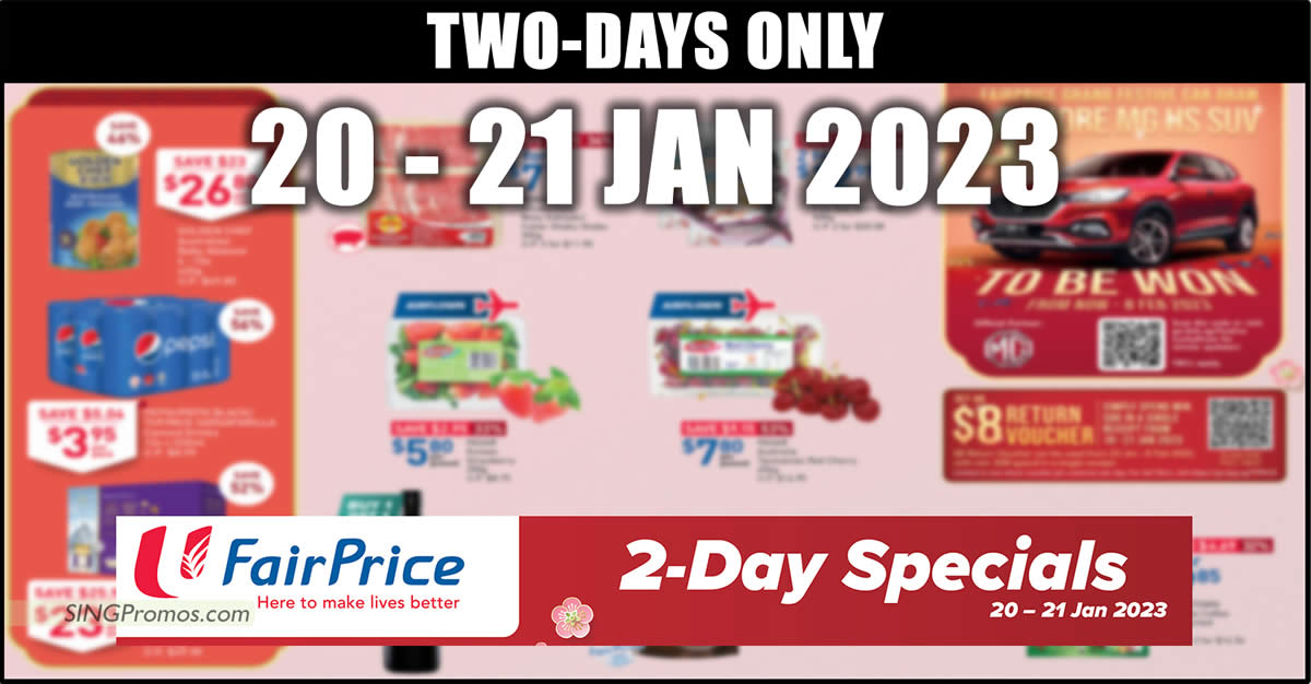 Featured image for Fairprice 2-Day Specials 20 - 21 Jan has Pepsi, 7UP, MUG, Golden Chef, Oldtown, Kinohimitsu and more