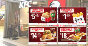 Featured image for KFC S’pore offering up to $4.50 off with these weekend deals till 31 Mar 2023