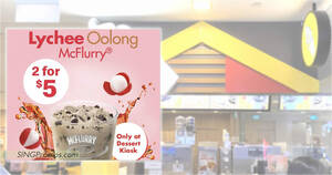 Featured image for McDonald’s S’pore 2-for-$5 Lychee Oolong McFlurry deal from 16 – 20 Jan means you pay only S$2.50 each