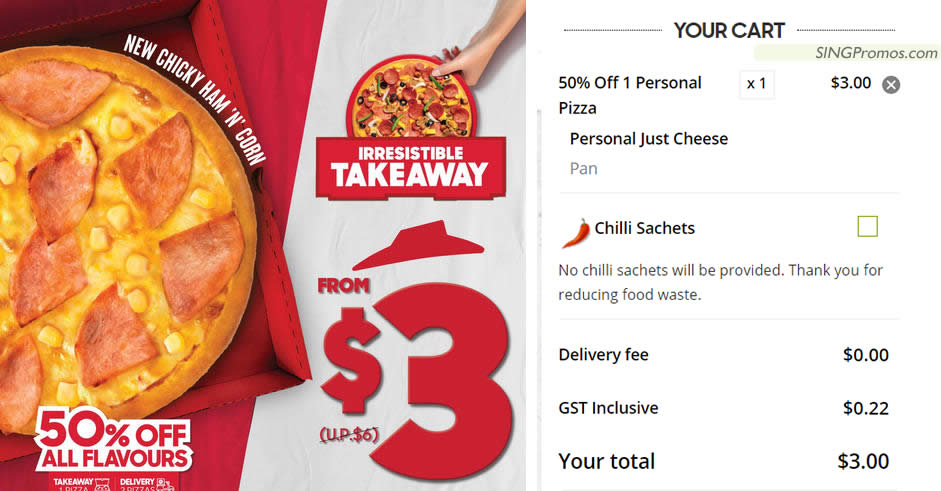 Featured image for Pizza Hut S'pore now offering pizzas from as low as S$3 from 25 Jan 2023