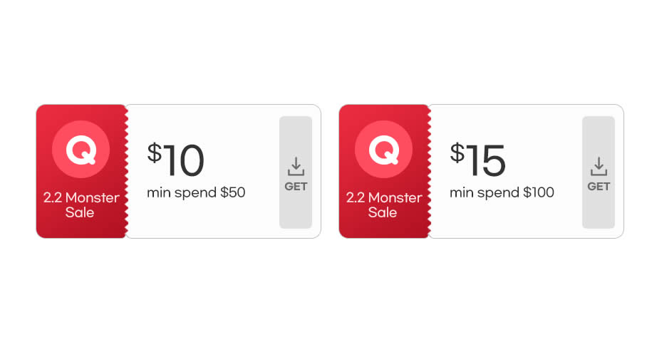 Featured image for Qoo10 S'pore offering $10, $15 cart coupons from 1 Feb 2023