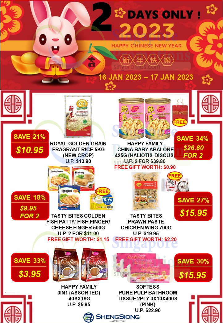 Lobang: Sheng Siong 2-Days Housebrand Specials has Canned Abalone, Rice, Tasty Bites, Softess and more till 17 Jan - 47