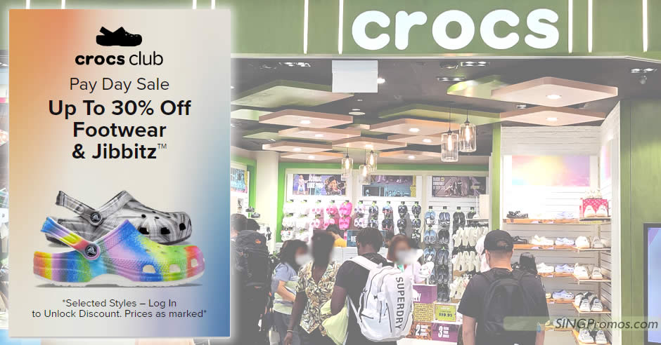Featured image for Crocs S'pore offering up to 30% off selected footwear styles online sale till 4 Mar 2023
