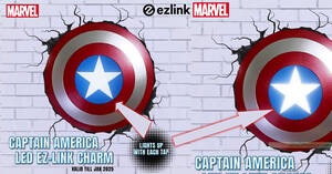 Featured image for EZ-Link releases new Captain America LED EZ-Link charm from 15 Feb 2023, star lights up with each tap
