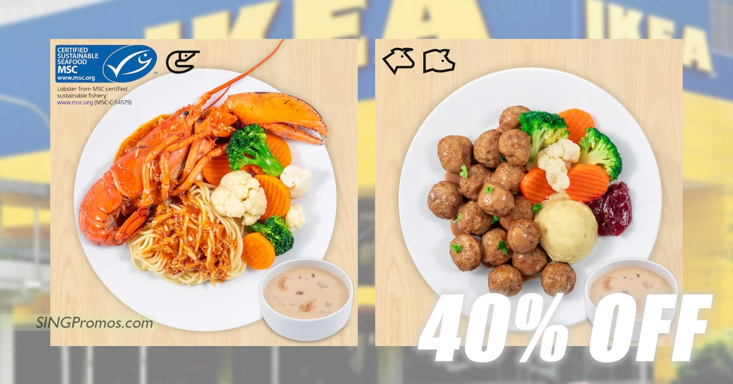 Featured image for IKEA S'pore offering 40% off selected main menu from 20 Feb - 2 Mar 2023 (Mon - Thu, after 830pm)